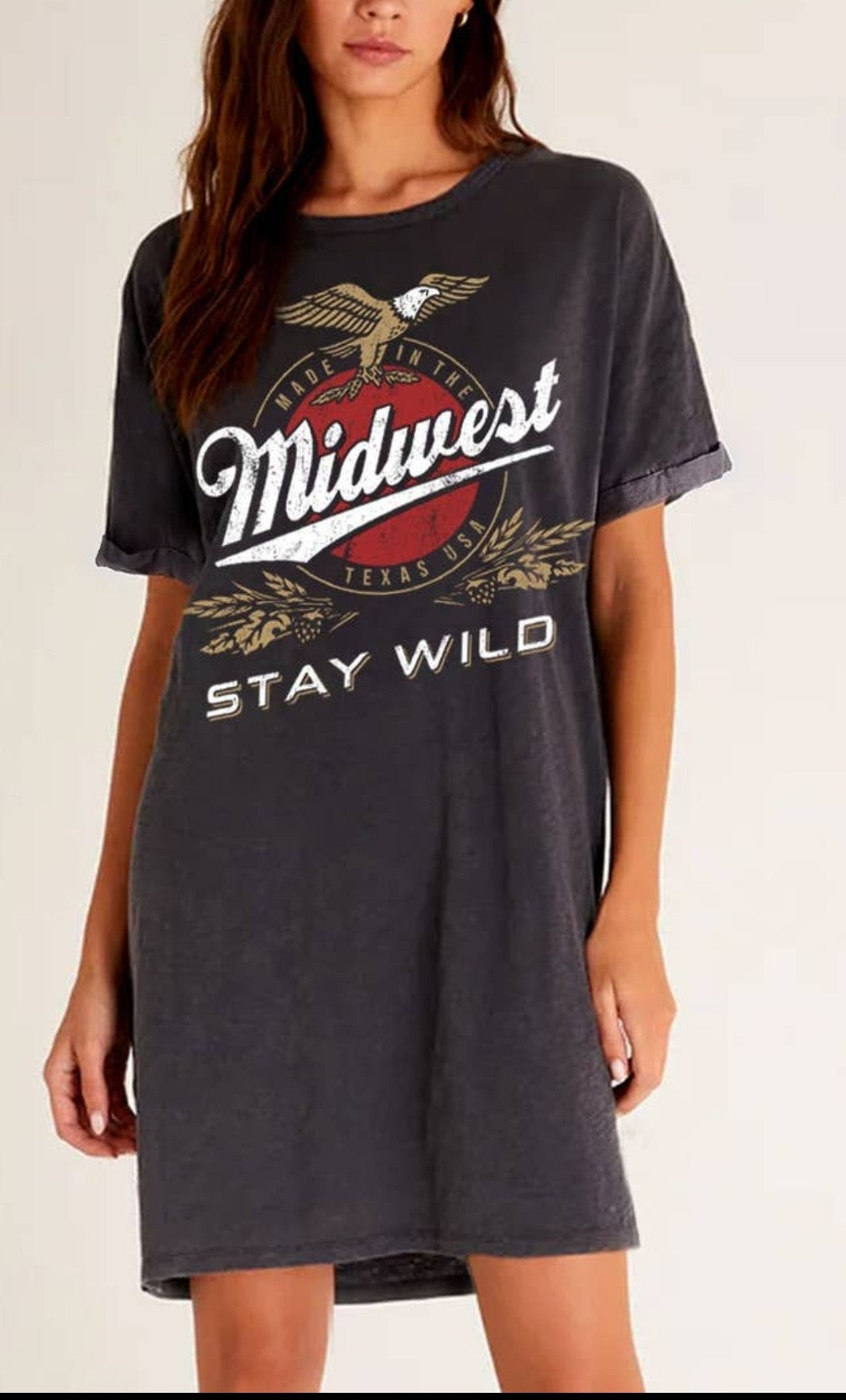 Mineral Wash Graphic Dresses