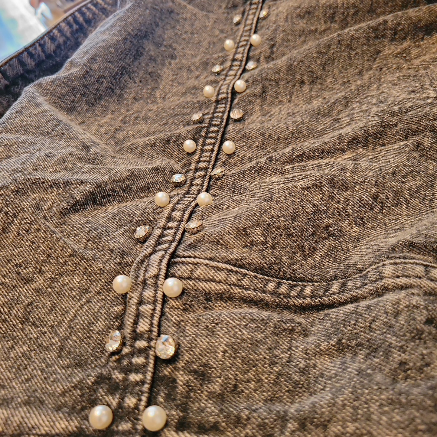 Diamonds & Pearls Black Denim