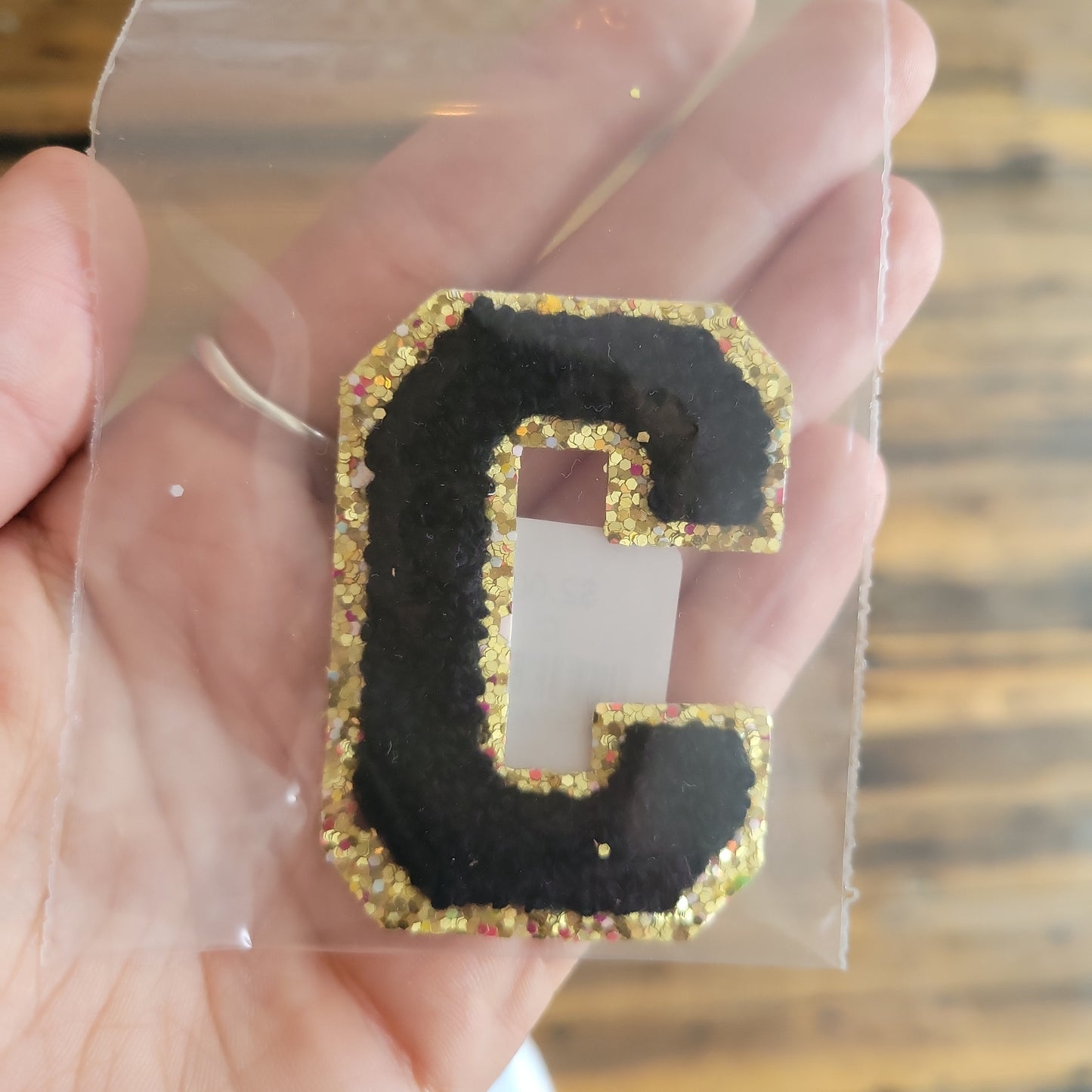 Black Chenille Letter Patch