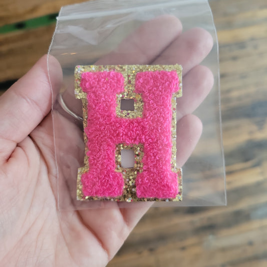 Hot Pink Chenille Letter Patch