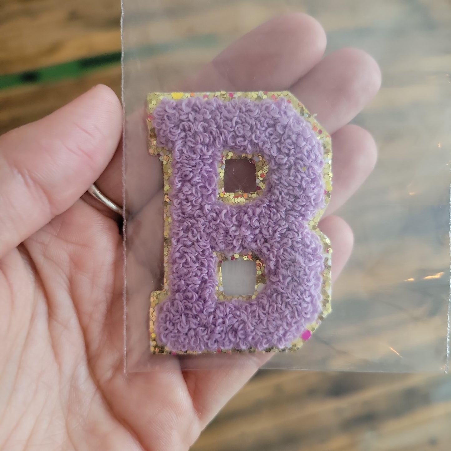 Lavender Chenille Letter Patch