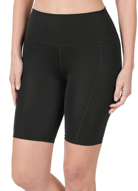 Zenana High Rise Biker Shorts w/pockets